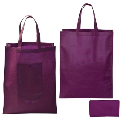 foldable OEM handled 50x2.5cm 80gsm Green Non Woven Bag