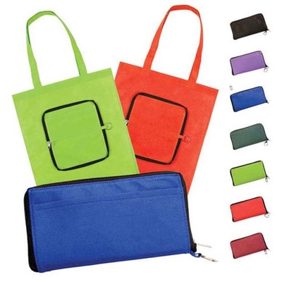 Tote Zipped 80gsm 38X40cm Foldable Non Woven Bag