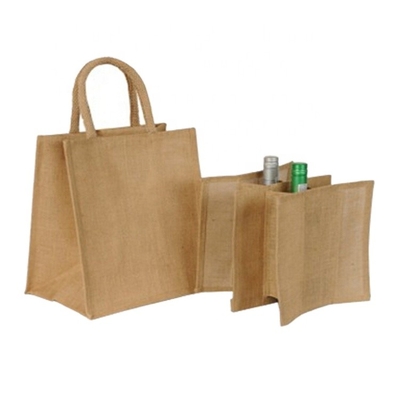 Packing 6 Bottle Wine 27x18x30cm Burlap Shopping Bag