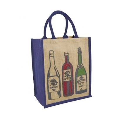 Packing 6 Bottle Wine 27x18x30cm Burlap Shopping Bag