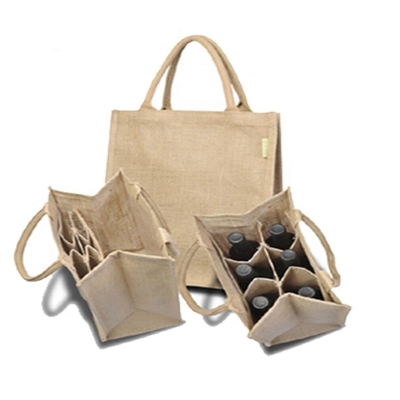 Packing 6 Bottle Wine 27x18x30cm Burlap Shopping Bag