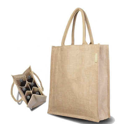 Packing 6 Bottle Wine 27x18x30cm Burlap Shopping Bag