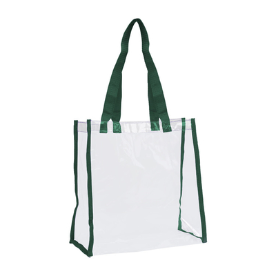 Colored Plastic Handle Tote 30x10x37cm CMYK PVC Pencil Bag