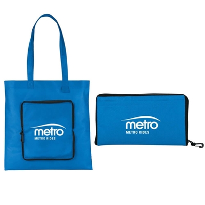 Tote Zipped 80gsm 38X40cm Foldable Non Woven Bag