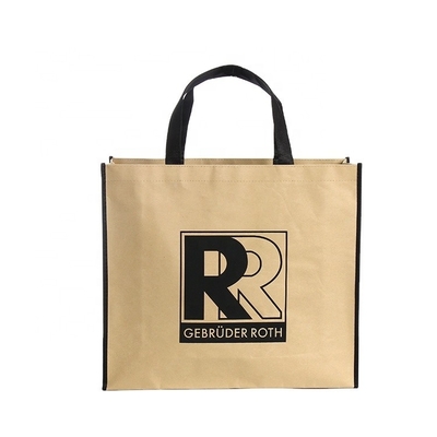 Solid Gold Logo CMYK OEM 120gsm Non Woven Paper Bag