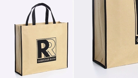 Solid Gold Logo CMYK OEM 120gsm Non Woven Paper Bag