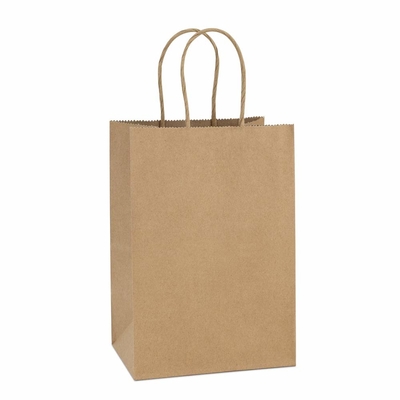 Brown Kraft 200gsm CMYK 26x12x33cm Non Woven Paper Bag