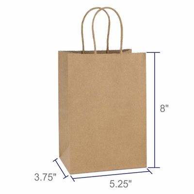 Brown Kraft 200gsm CMYK 26x12x33cm Non Woven Paper Bag