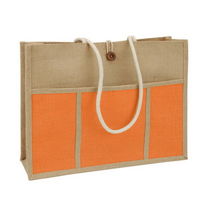 OEM Tote Women Beach 45x15x33cm Jute Shopping Bag